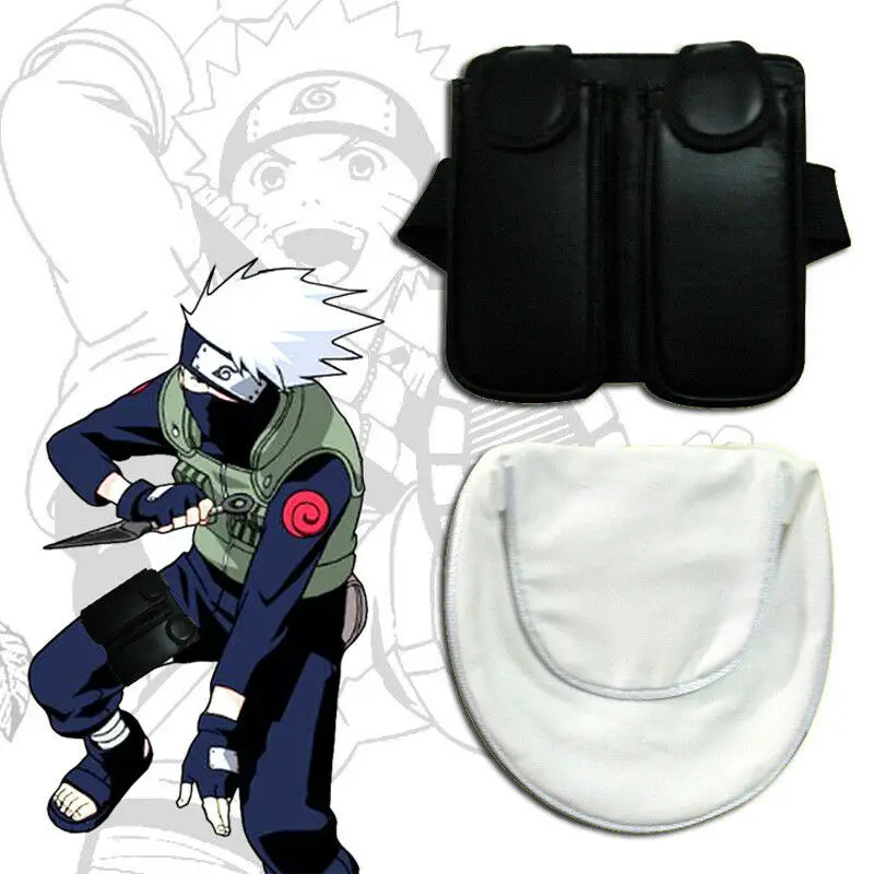 

Naruto Uzumaki Kakashi Ninja Cosplay Weapon Shuriken Pack Kunai Leg Bag + White Waist Accessory Props Knapsack Gift