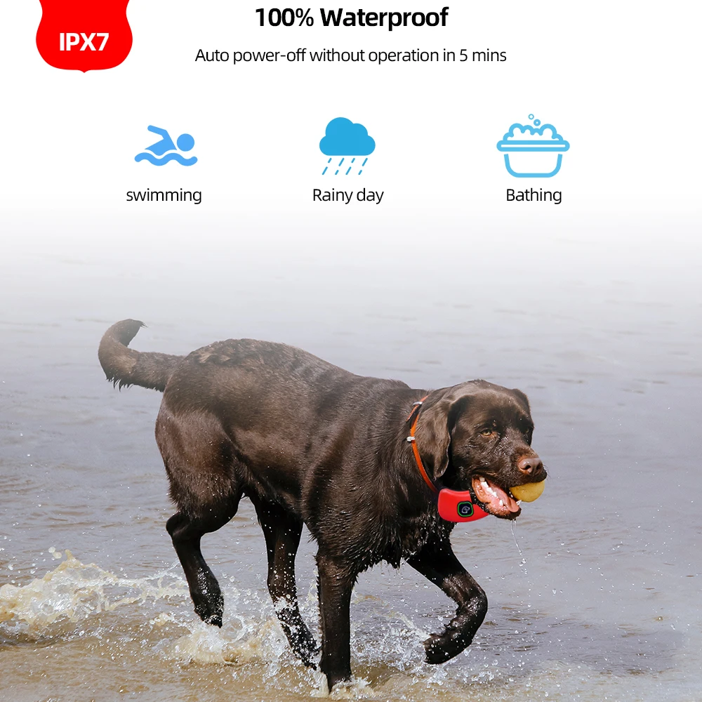 1000ft Range Dog Training Collar Waterproof Electric Shock Vibration Sound Dogs Bark Collar for Small Medium Large Dogs Trainer-4