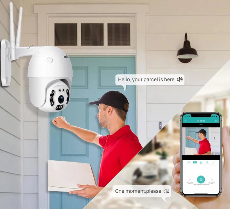 Купольная камера видеонаблюдения sgoway 1080P 2 МП Wi Fi беспроводная цветная в ночное
