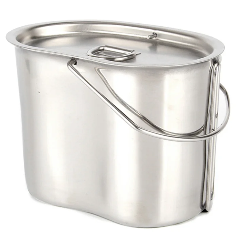 

New 700Ml Stainless Steel Field Game Cooking Cup Camping Cooking Cup With Handles
