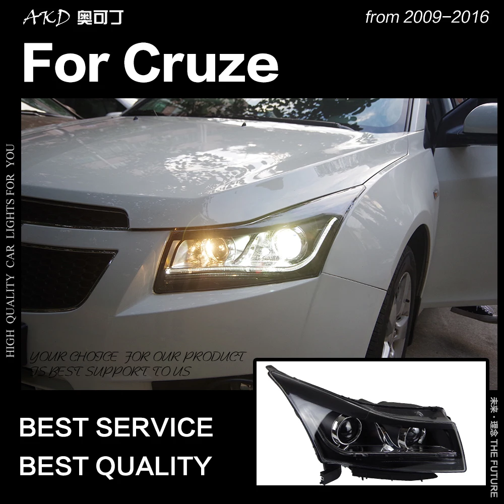АКД стайлинга автомобилей Фара для Chevrolet Cruze светодиодные фары 2009 2016 с двойными