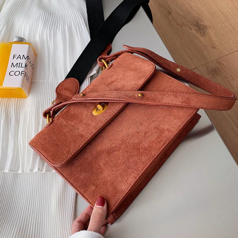 

Scrub Leather Simple Style Crossbody Bags For Women 2019 Winter Small Shoulder Messenger Bag Female Luxury Quality Handbags