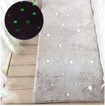

Anti-Slid noctilucent carpet Star Shinning In night Bathroom Mat faux fur child Carpet Living Room Home Decor