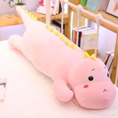 Peluche 100 см Большой размер динозавр Плюшевые игрушки Мягкая Успокаивающая кукла с подушкой для сна животные милые Мультяшные мягкие игрушки куклы для подарков - Цвет: pink1