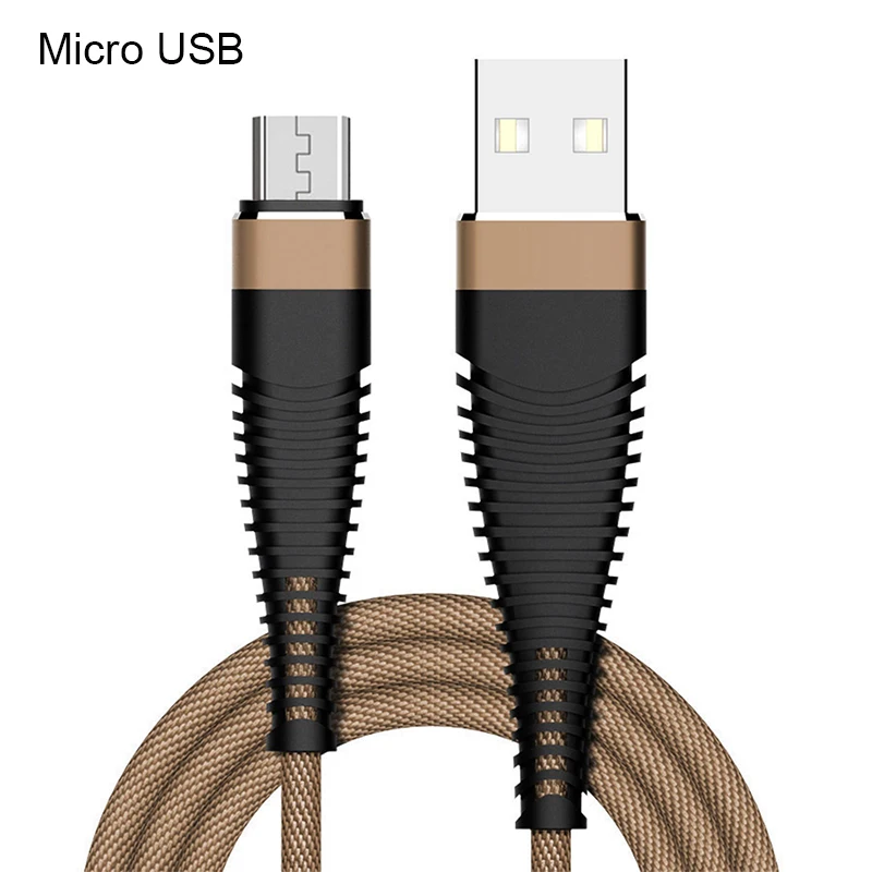 Type C USB кабель для быстрой зарядки для samsung A50 Redmi Note 8 Pro Быстрая зарядка Micro USB зарядное устройство для iPhone кабель для мобильного телефона - Цвет: For Micro USB Brown