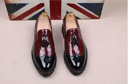 Мужские модельные туфли Bullock Роскошная модная свадебная обувь с перфорацией типа «броги» из лакированной кожи мужские оксфорды с