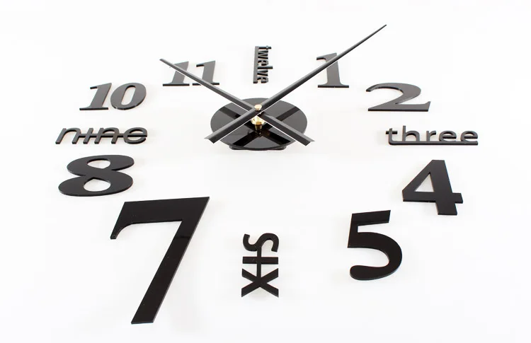 DIY Wall Clock Modern Design Living Room Decoration 3D Stickers Watch Wall Clocks Home Decor Silent