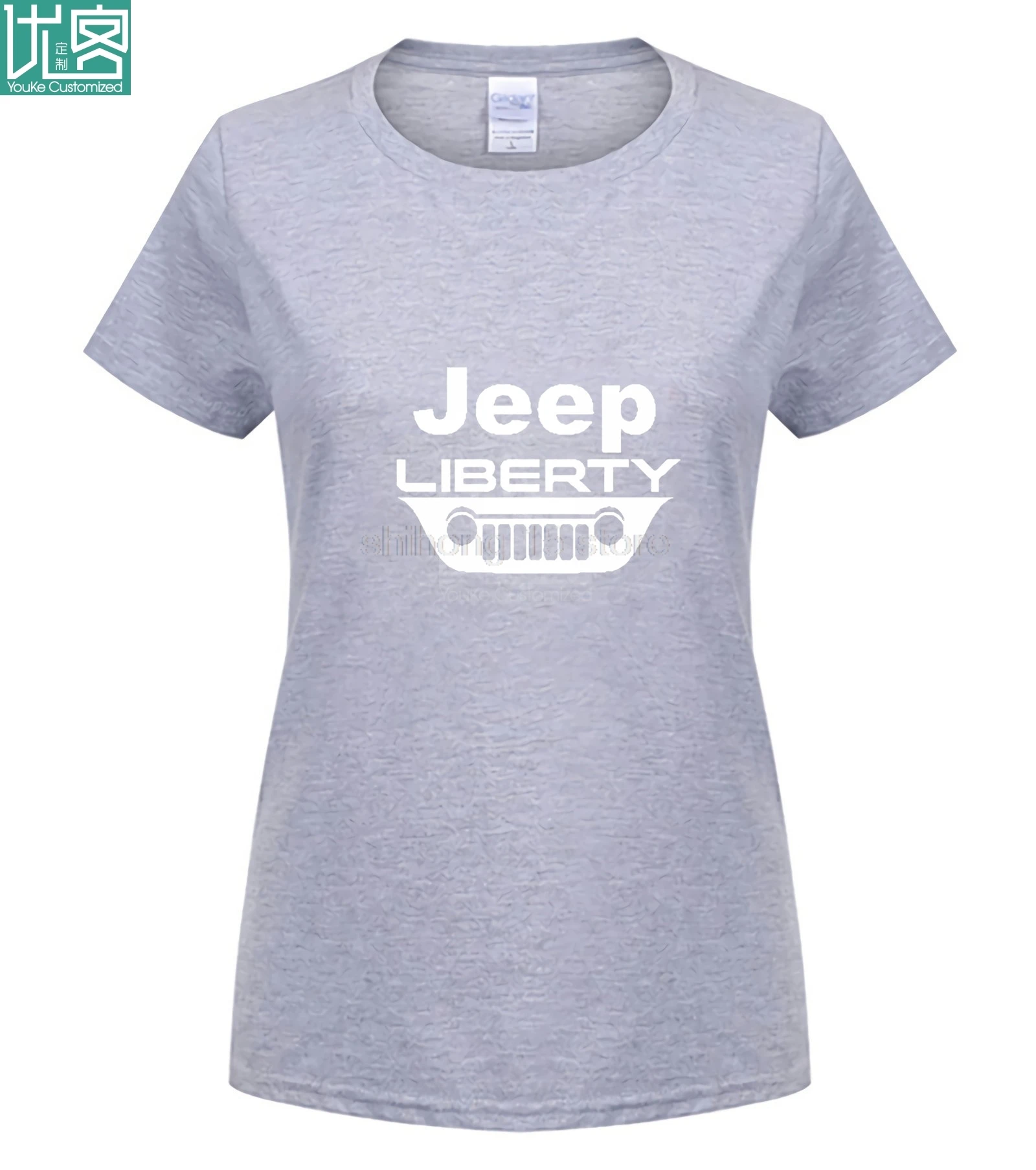 Хлопковая мужская одежда с короткими рукавами Jeep KJ KK Grill Light внедорожный 4x4 футболка футболки мужская футболка с длинными рукавами хлопковые топы Футболка - Цвет: women Light grey