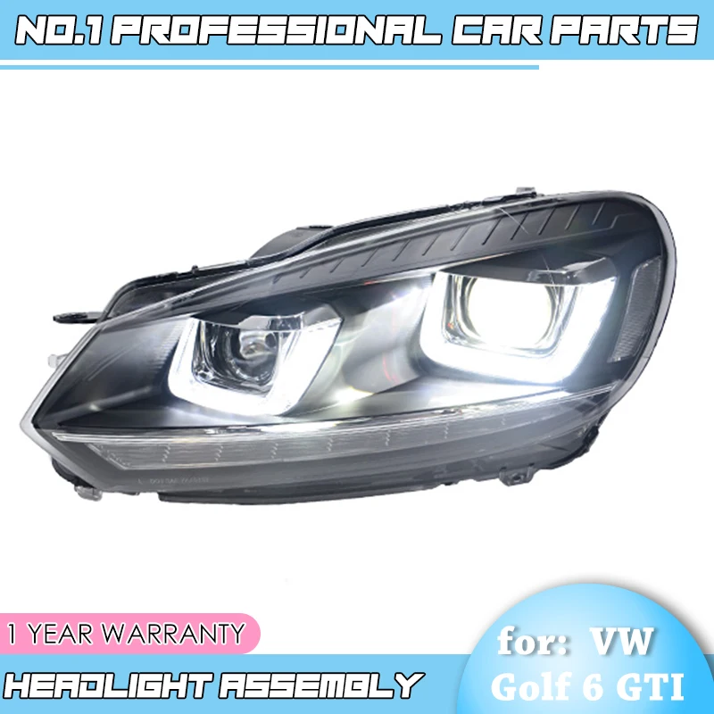 

Автомобильные аксессуары для VW Golf 6 GTI фары 2009-2012 golf mk6 GTI светодиодный ные фары DRL Hid опция Angel Eye Bi Xenon