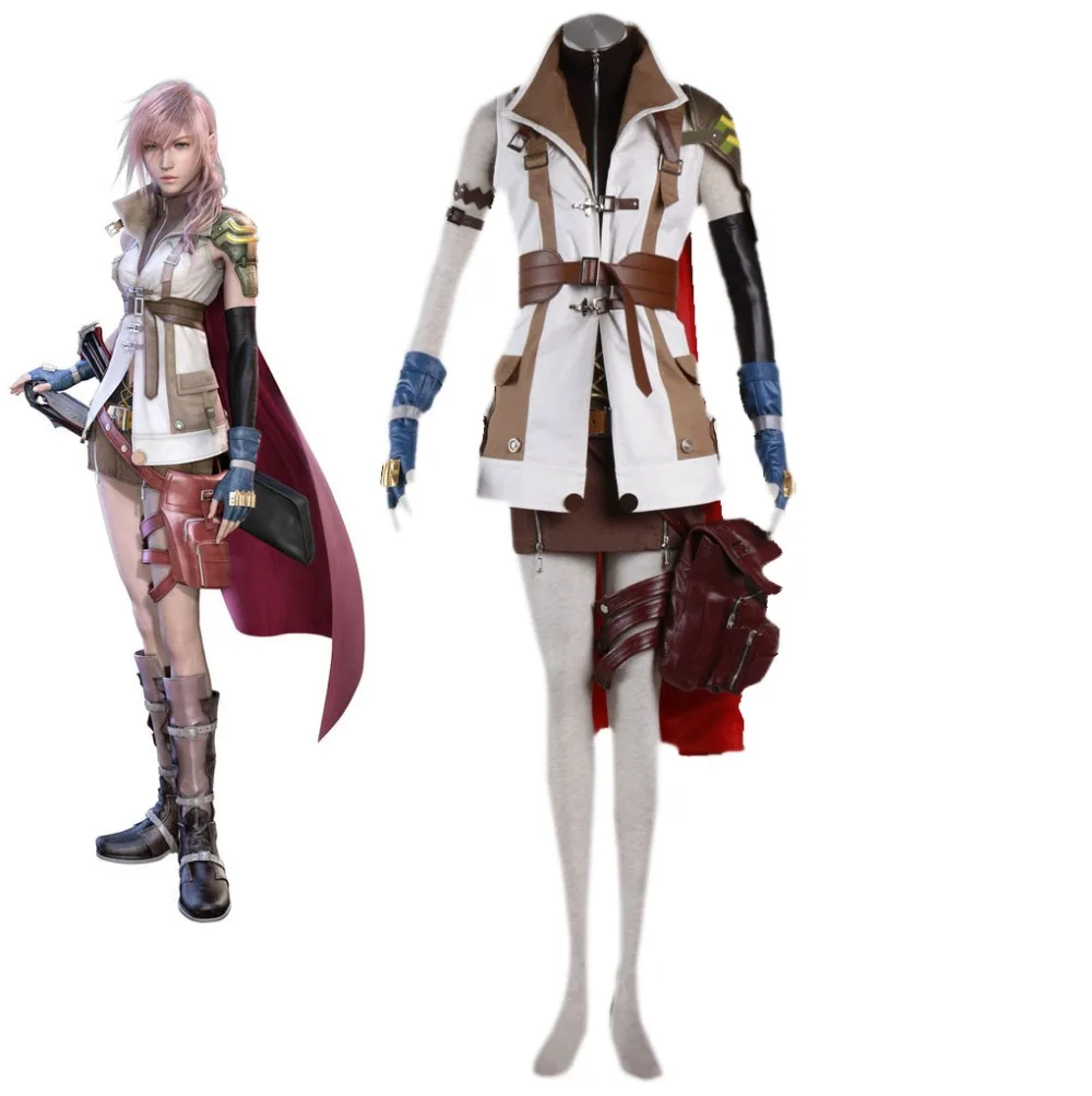 CostumeBuy игра возвращение молнии: Final Fantasy XIII Косплей Молния Eclair Farron костюмированный наряд для взрослых изготовленный на заказ костюм для Хэллоуина