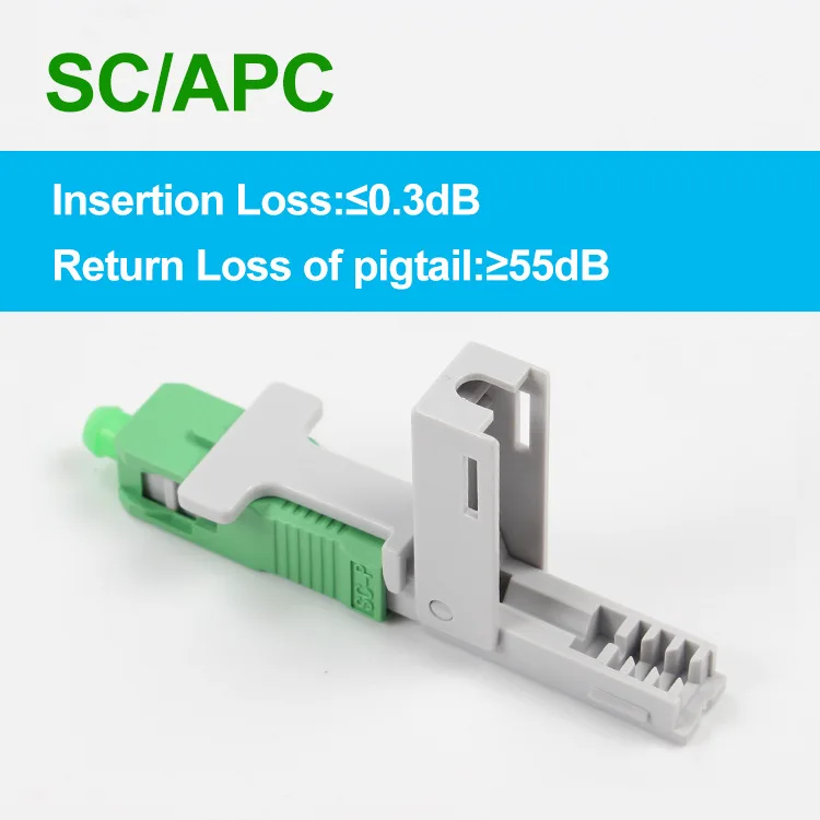 100 pcs SC APC UPC Fast Connector Snap type SC adapter FTTH Flat Fast Quick field 1