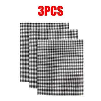 

2/3pcs Fiberglass Mesh Fabric BBQ Grill Mesh Mat Non-Stick Sheet Resistant Reusable Barbecue Pad Accessories