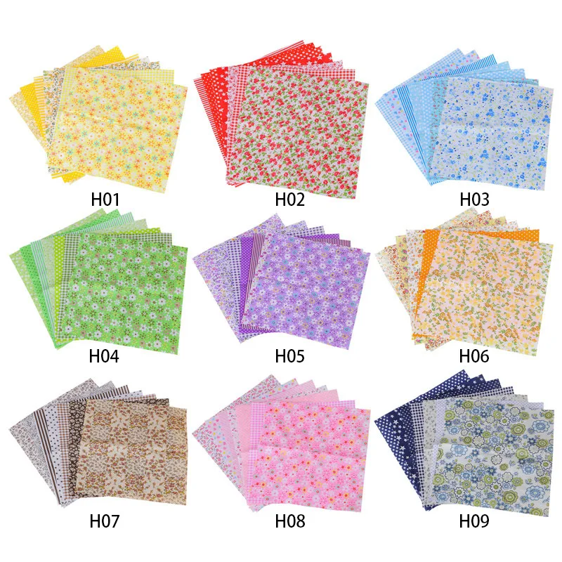 7pcs 25x25cm Square Floral Cotton Fabric Patchwork DIY Craft Sewing Quilting 