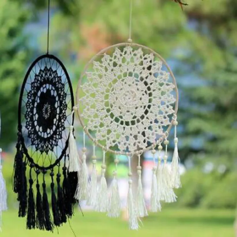 Большое кольцо Ловец снов индийское перо ручной работы национальный и