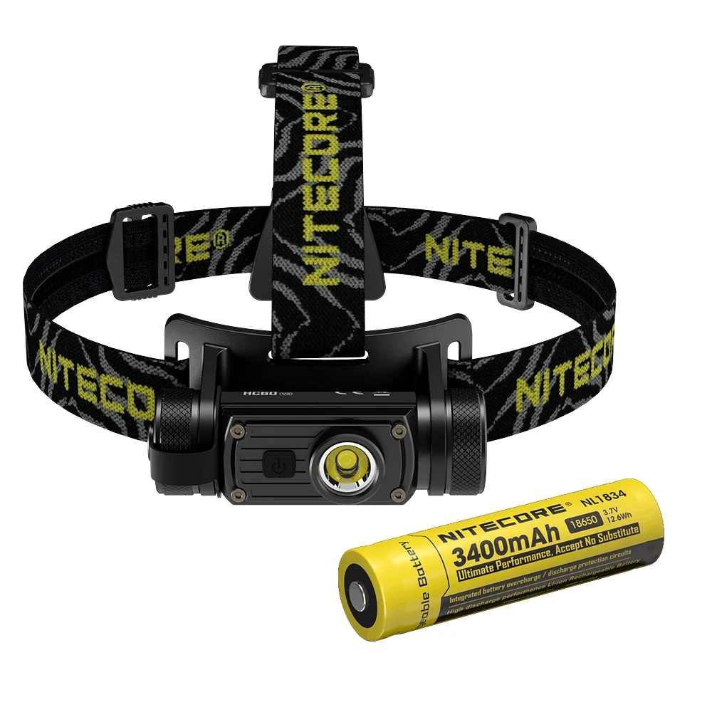 

Перезаряжаемый налобный фонарь NITECORE HC60 V2, 1200 люмен, USB-C, с аккумулятором 3400 мА · ч
