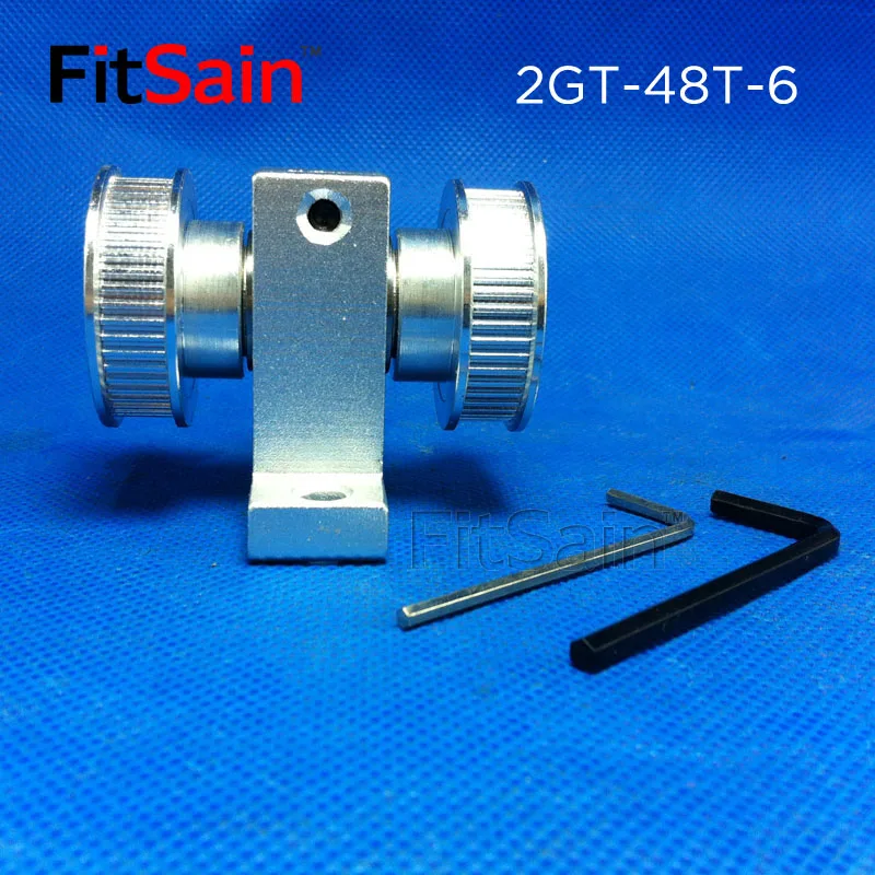FitSain-2GT синхронное колесо 48-зуб шкив привода корпус подшипника колеса Вспомогательные колеса и двухрядным подшипником