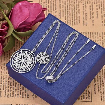 

New snowflake necklace glitter adjustable sweater necklace pendant for feminine jewelry necklace