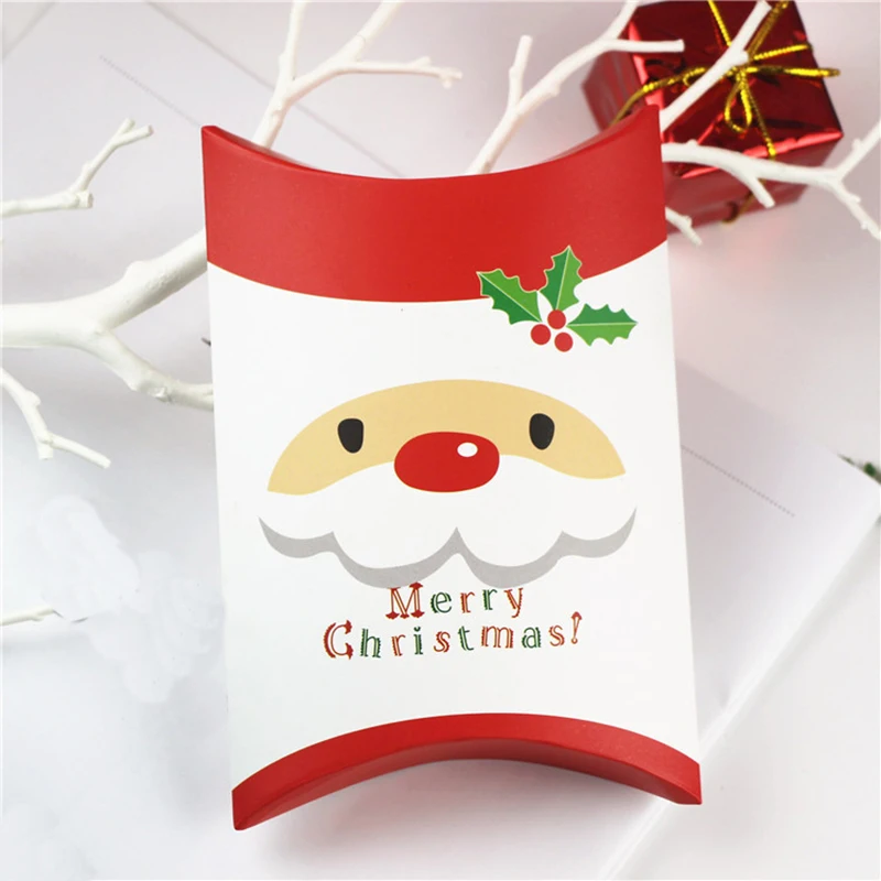 1 шт., Подарочная коробка Санта-Клауса для рождественских конфет, упаковочные бумажные пакеты для печенья для рождественской вечеринки
