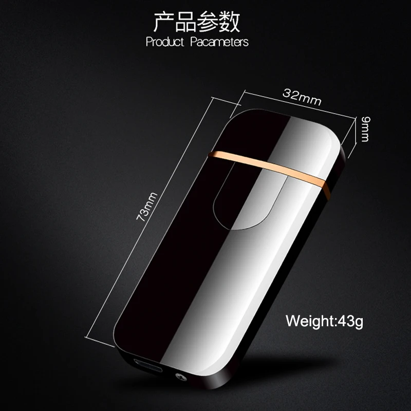 USB mini Electric lighter smart windproof Touch sensor induction rechargeable electronic cigarette ultra-thin Metal men lighters