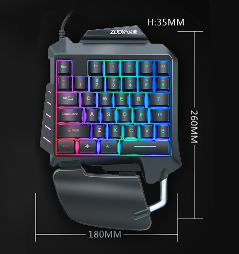 ZUOYA Single Handed Gaming Membrane keyboard 35 keys one hand Ergonomic Game Keypad G92 For PC Laptop Pro PUBG gamer