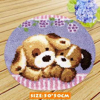 

DIY Animal Latch Hook Rug Kits 3D Dogs Segment Embroidery Unfinished manual Wool Cross Stitch Carpet Embroidered Latch Hook Rug