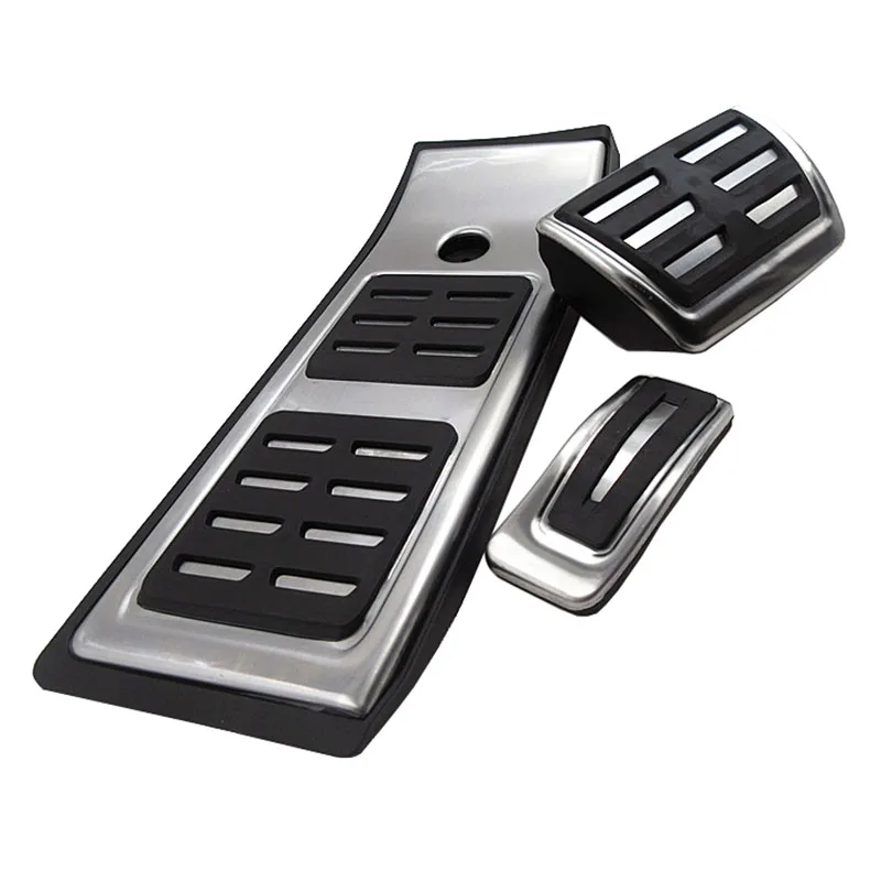 For Audi Q5 FY 2018-2021 Car Interior AT Automatic High Quality Stainless Steel Fuel Brake Footrest Pedal Cover Cap Pad Trim Kit 2
