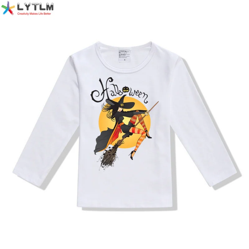 LYTLM/детская одежда детские топы для девочек, футболка Хэллоуин, Детские футболки для маленьких мальчиков, Poleras Manga Larga футболка с черепом для мальчиков