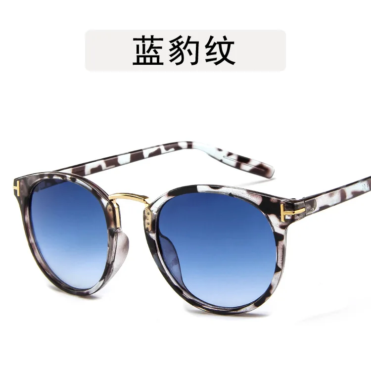 Tom ford TF солнцезащитные очки для женщин и мужчин фиолетовые леопардовые модные овальные пляжные очки oculos de sol feminino - Цвет линз: baowen-blue