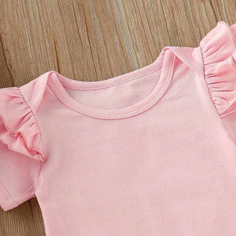 Hilittlekids 2 шт./компл. летнее платье для маленьких девочек Повседневное короткий рукав ползунки Топ и юбка с цветочным узором со комплект с ободком