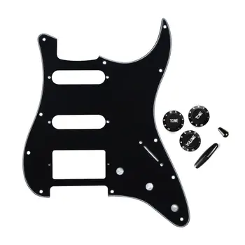 

Set of HSS SSH Guitar Pickguard & 2T1V Knobs 5 Way Switch Tip Bar Tip Cap for FD Strat Guitar Accessories