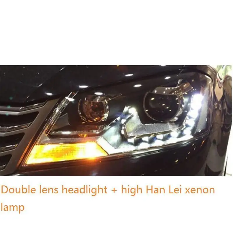 MODEL A Drl Авто боковой указатель поворота светодиодные наружные дневные ходовые фары автомобильные фары в сборе 12 13 14 15 16 для Volkswagen Magotan - Цвет: MODEL A