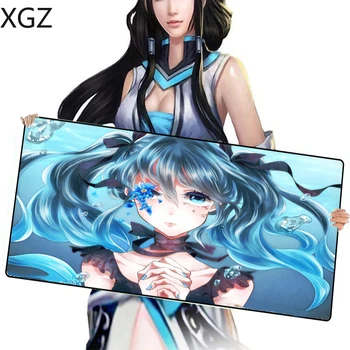

XGZ Hot Anime Girl Hatsune Future Mousepad 60x30cm /90x40cm Home Desktop Computer Table Decoration Pad Game PC Keyboard