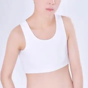 

Women Chest Wrapped Bra Chest Binder Underwear Tank Tops Bandage Trans Solid Color Breathable Side Hook Bustier Bra Vest XL