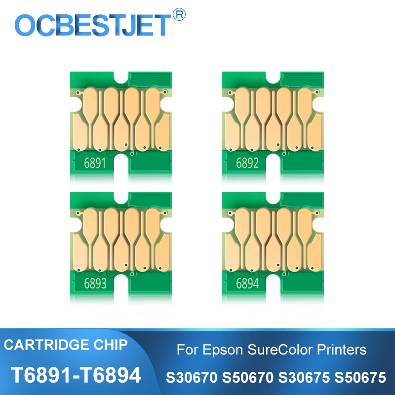 New Upgrade T6891-T6894 T6891 T6894 Ink Cartridge Chip For Epson SureColor S30670 S50670 S30675 S50675 SC-S30670 Printer Chips