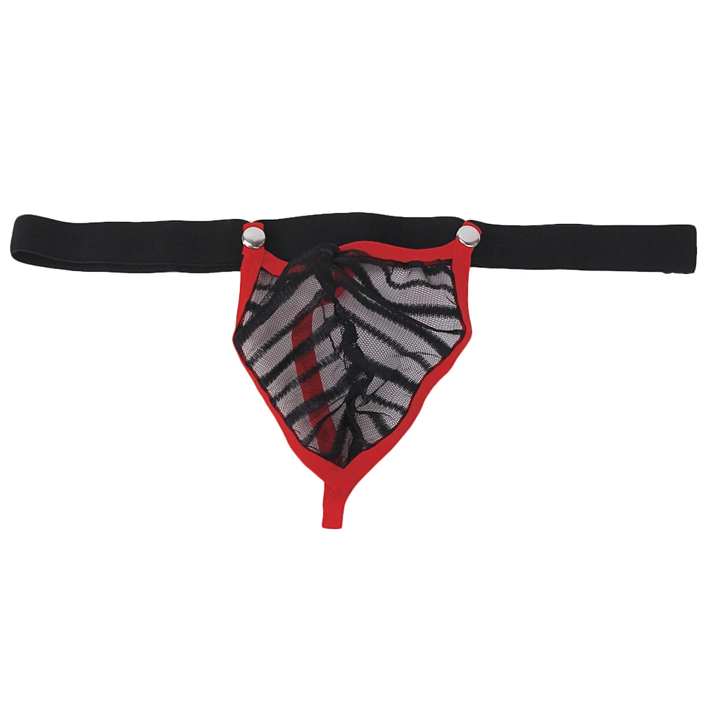Sexy Mens G-string Underwear Jockstrap Thong Panty Mesh Pouch w/Snaps New