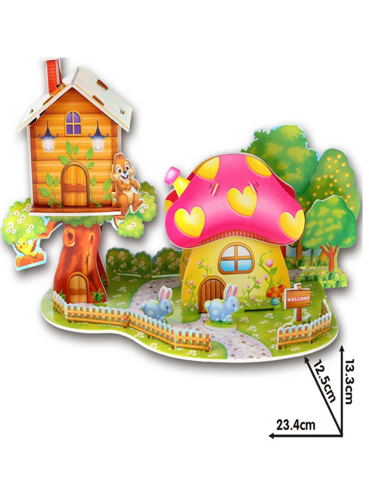 Educational toys For Children toys Dolls for girl Furniture DIY Miniature Wooden Puzzle 3D Doll House Kids toys Birthday Gift