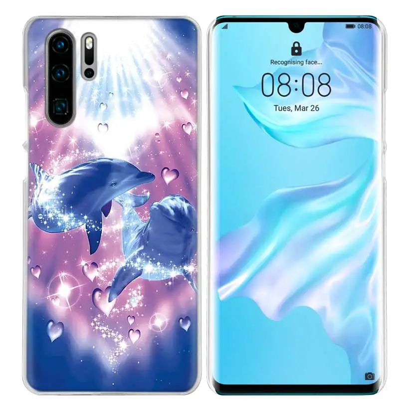 Жесткий чехол для huawei P30 P20 P10 mate 30 20 10 Nova 5 5i Pro Lite P Smart Z Plus Океан Дельфин танец и прыжки