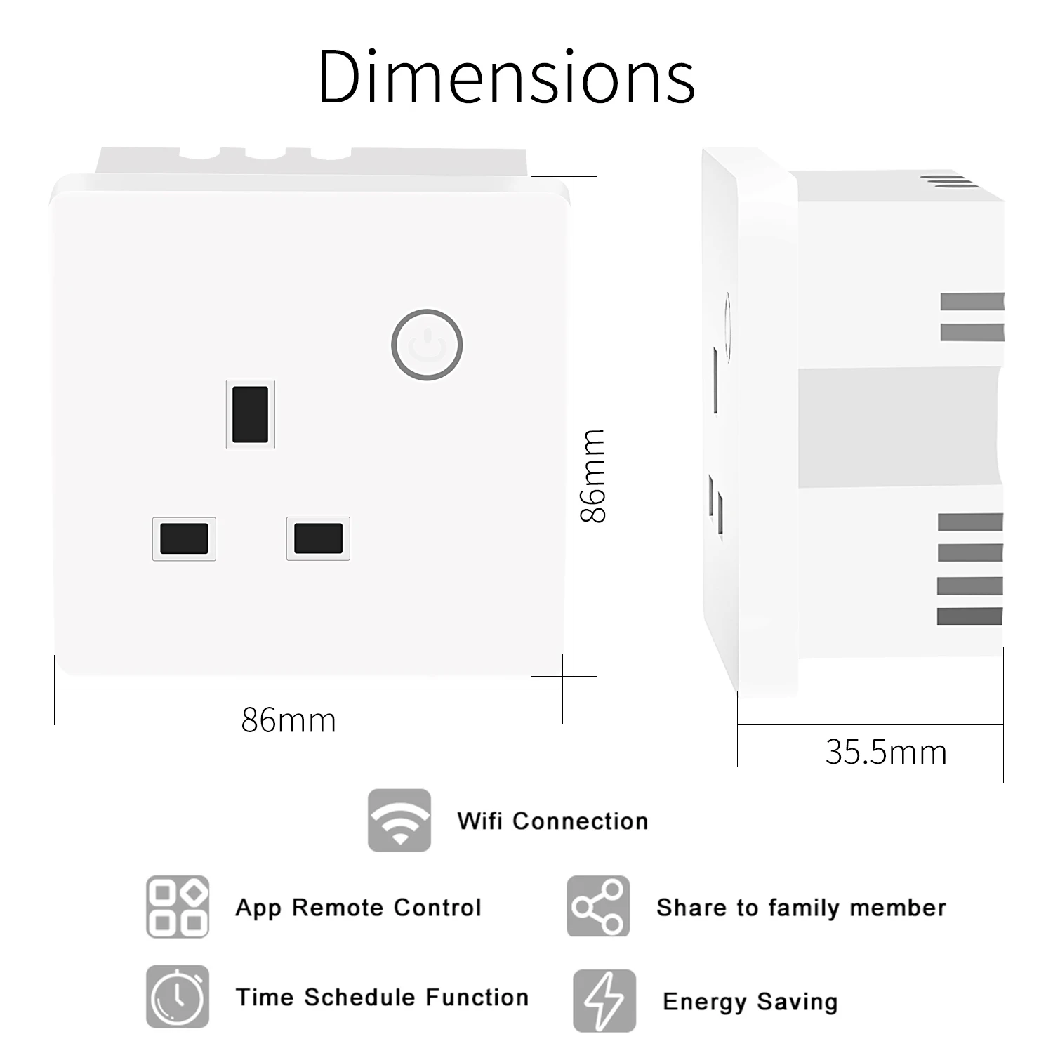 Tomada de Parede Trabalho com Alexa Energia por Tuya Useelink Wifi Reino Unido Inteligente 13a Casa - Vida App Controle Google - Image 6