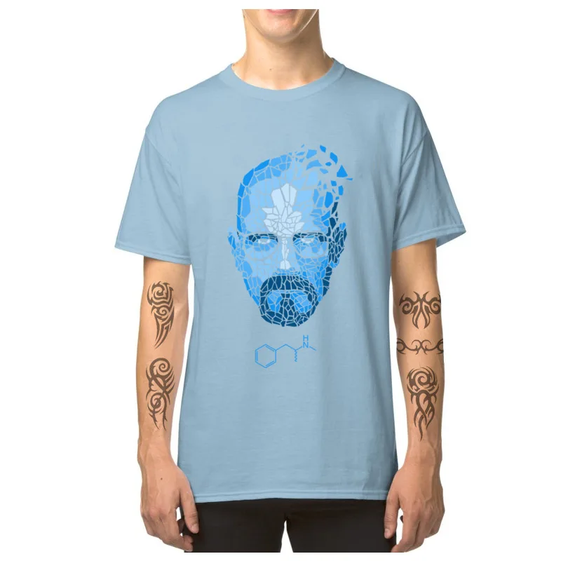 Heisenberg_Blue_-_Breaking_Bad_3256 Short Sleeve T Shirt Round Collar Pure Cotton Men T-shirts Cool Tops T Shirt Family Heisenberg_Blue_-_Breaking_Bad_3256 light