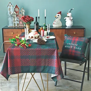 

Northern Europe Red Lattice Table Cloth Christmas New Year Table Cloth Table Mat Flannelette Tea Table Cloth Desk Television
