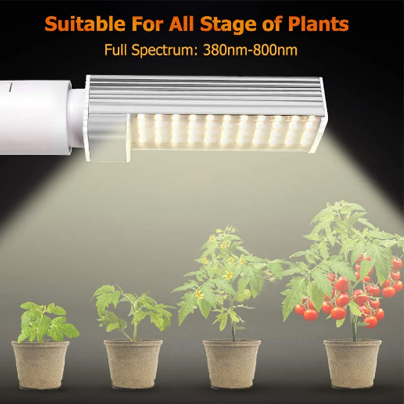 Светодиодный светильник для роста, настольная лампа для комнатных растений, 30 Вт, полноспектральный сменный светодиодный лампочка с