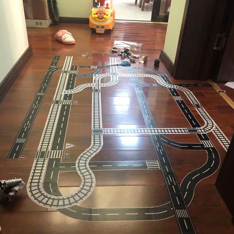 Автомобильная железная дорога Съемная игровая комната DIY трек пол стикер креативный дорожный клей маскирующая Лента Горячая Детская игрушка