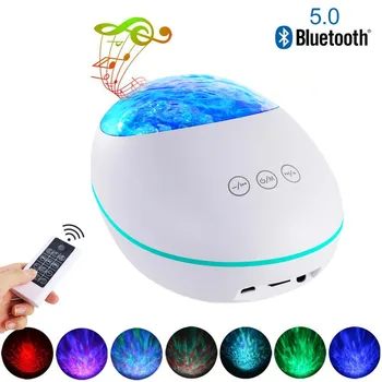 

Lucky Stone Ocean Wave Projector 12 LED 8 Colors Night Light Lamp Projector Music Player For Baby Children For Party Christmas