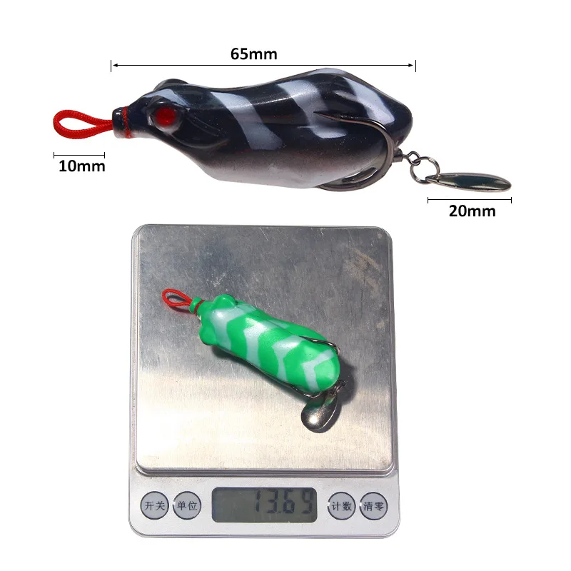 1pc 6.5cm/12g Topwater Fishing Bait Sequin Frog Lure Artificial