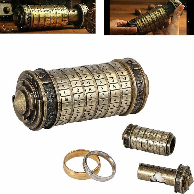 New Da Vinci Code Cryptex W/ 2 Rings Interesting Games Brain Teaser Lock Puzzle 5