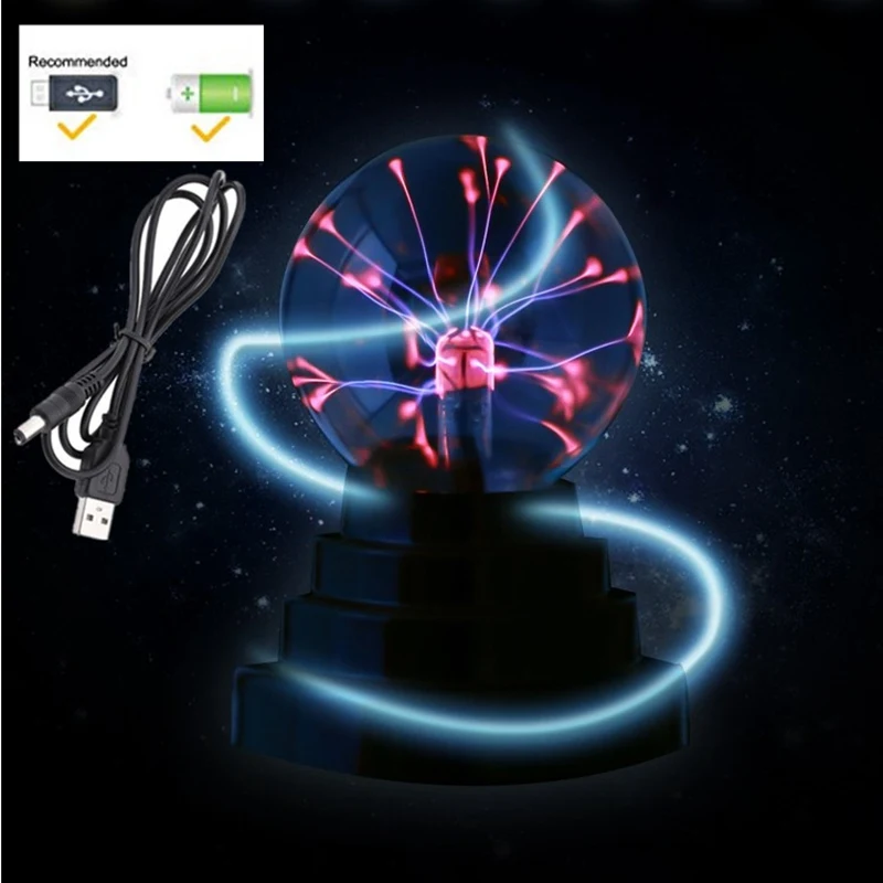 3-дюймовый электрооптический шар USB волшебный светильник отрицательных ионов лампа плазменный электростатического мяч Магия светильник ning шар свечение b