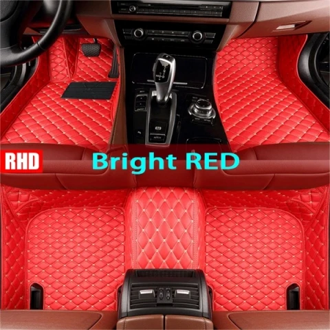 "Правым/RHD для BMW серий 7 E65 E66 F01 F02 G11 G12 730i 740i 750i 730d противоскользящие, для ног чехол ковры" - Название цвета: Bright Red