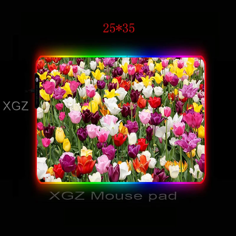  XGZ Colorful Rose Sea Large RGB Mouse Pad Black Lock-edge Anime Custom Computer Desk Mat Rubber Sli