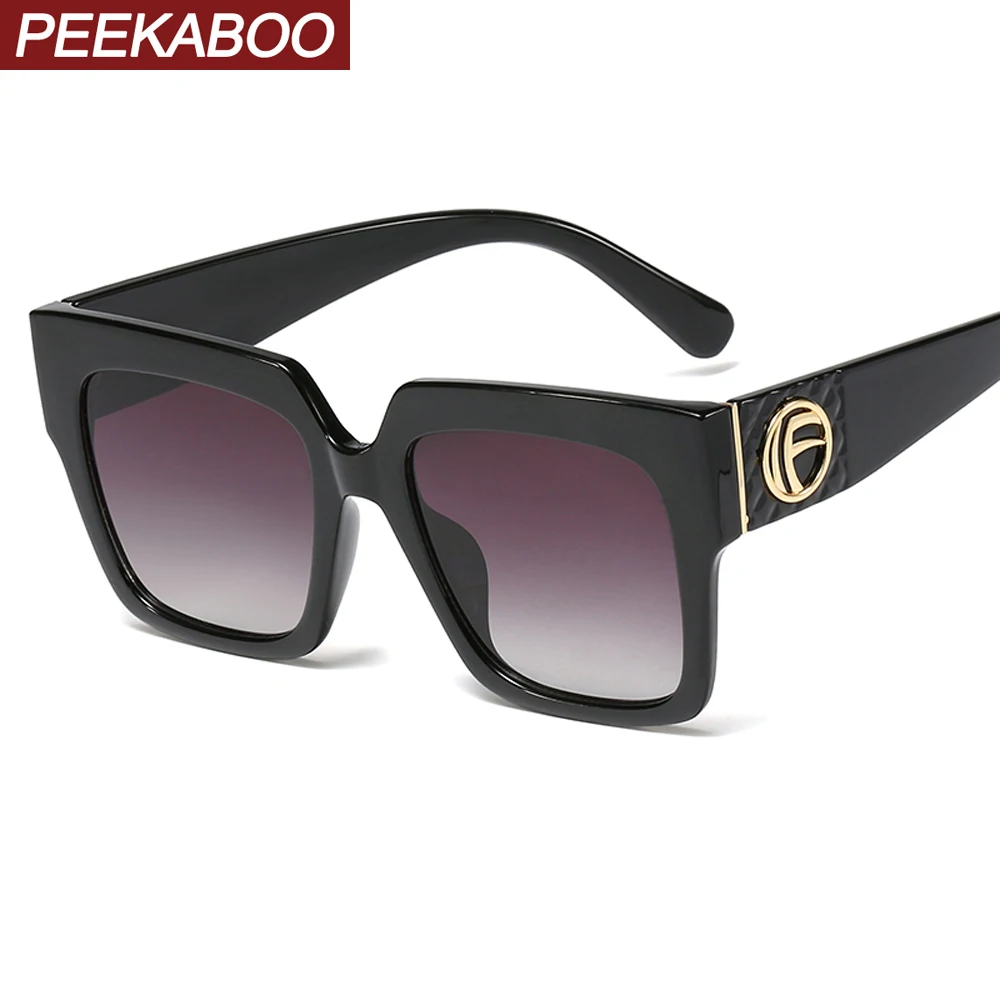 Peekaboo черные розовые большие солнцезащитные очки для женщин модные квадратные солнцезащитные очки для дам летние аксессуары uv400