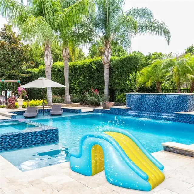 Inflatable Pool Water Slide with Wider Steps Baby bath Toys Kids Swimming Water Play Toy Recreation Facilit for Outdoor Indoor 5